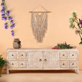 Modish Hand Carved Rustic TV Cabinet