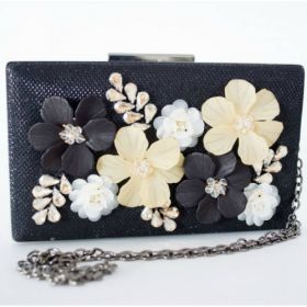 Sondra Roberts 3-D Floral Evening Box Clutch Bag