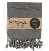 Charcoal Grey Stonewash Turkish Towels | Loopys