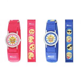 Ravel Unisex Velcro Emoji Watch Blue/Pink R1507