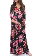 Faux Wrap Ruched Maternity Photo Dress | Floral an