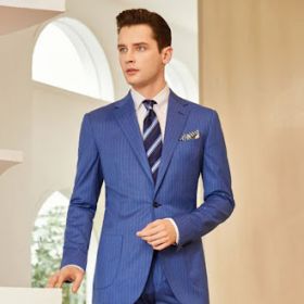 2 Piece Business Stripe Wool Suits