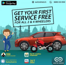 GET YOUR FIRST SERVICE FREE FOR ALL Car &  Bike  