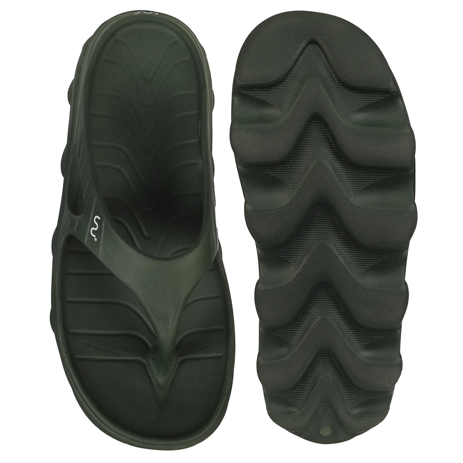 Riva Men Comfortable & Light Weight Slipper Dark-Olive-Green
