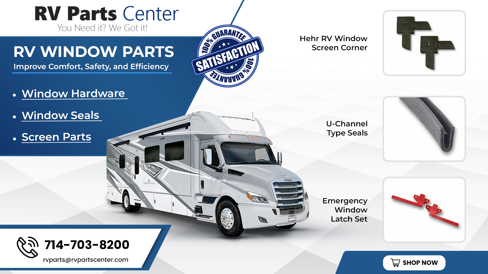 RV Window Parts for Motorhomes and Campers
