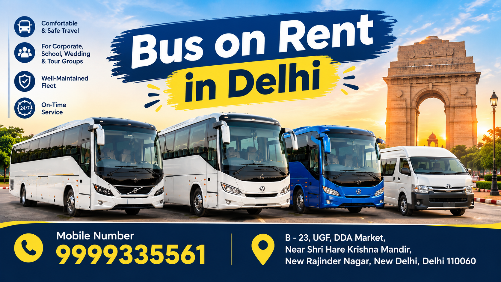 Bus on Rent in Delhi
