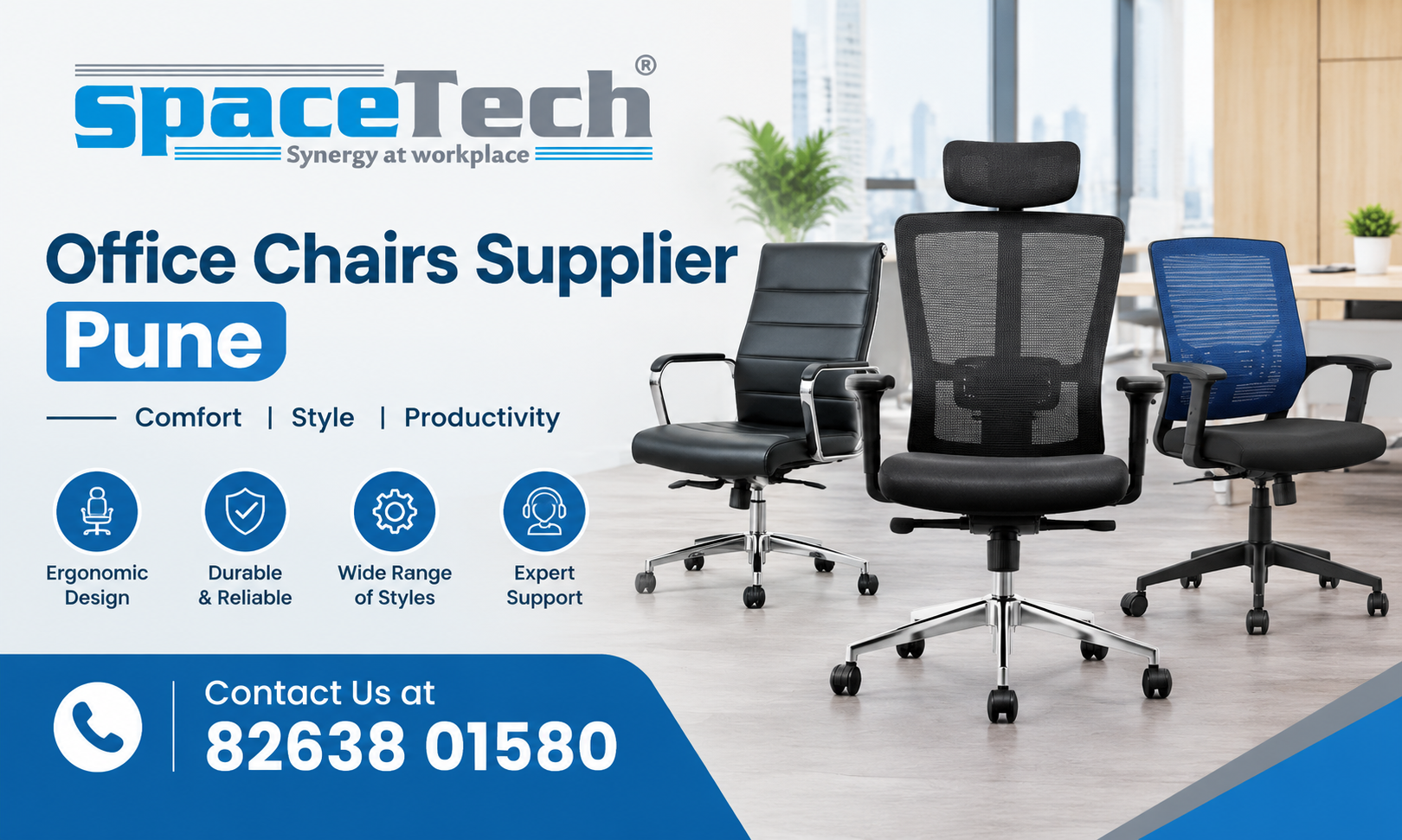 Office Chairs Supplier Pune – Contact Us at 82638 01580