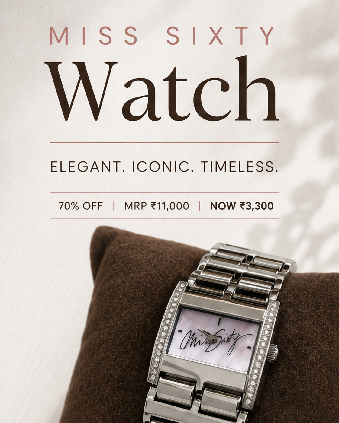 Women’s Stainless Steel Crystal Watch Miss Sixty