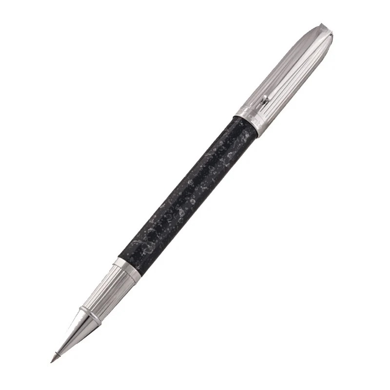 Emonte Chambord Translucent Blue Marble with Chrome Trim Rollerball Pen