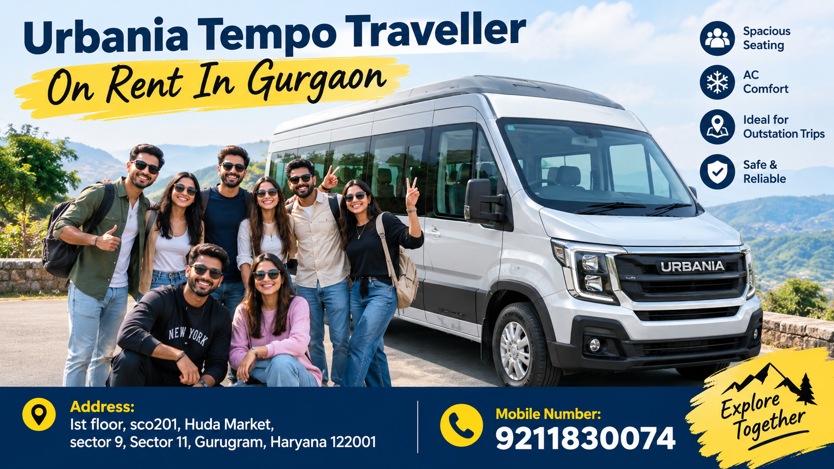 Urbania Tempo Traveller On Rent In Gurgaon