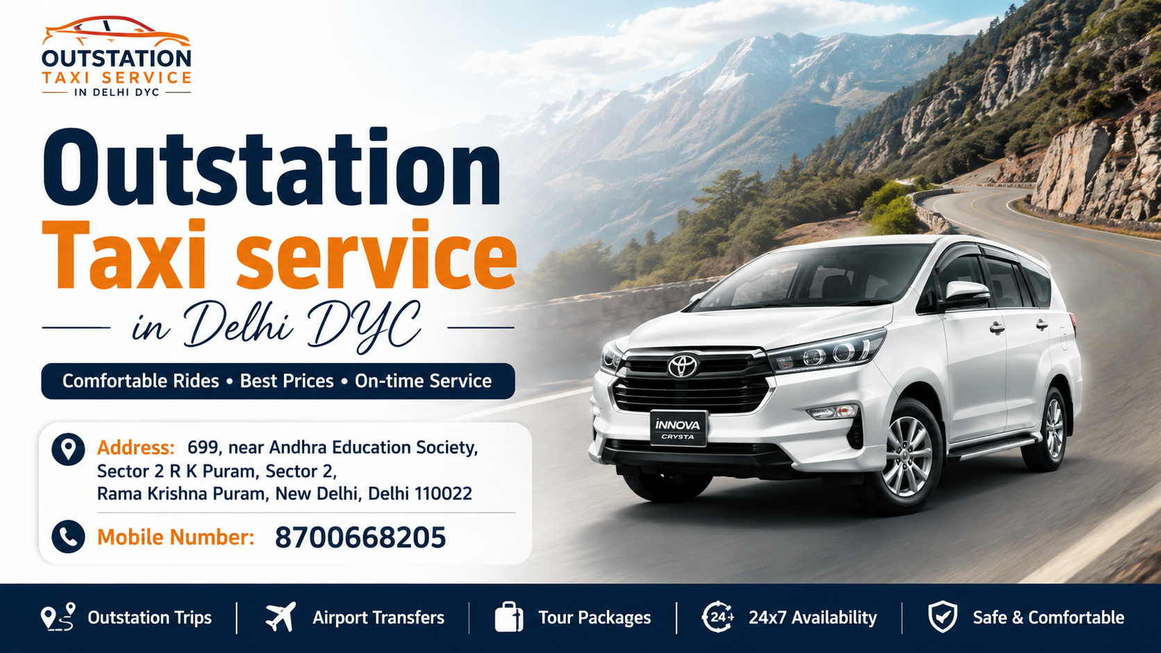 Outstation Taxi service in Delhi DYC