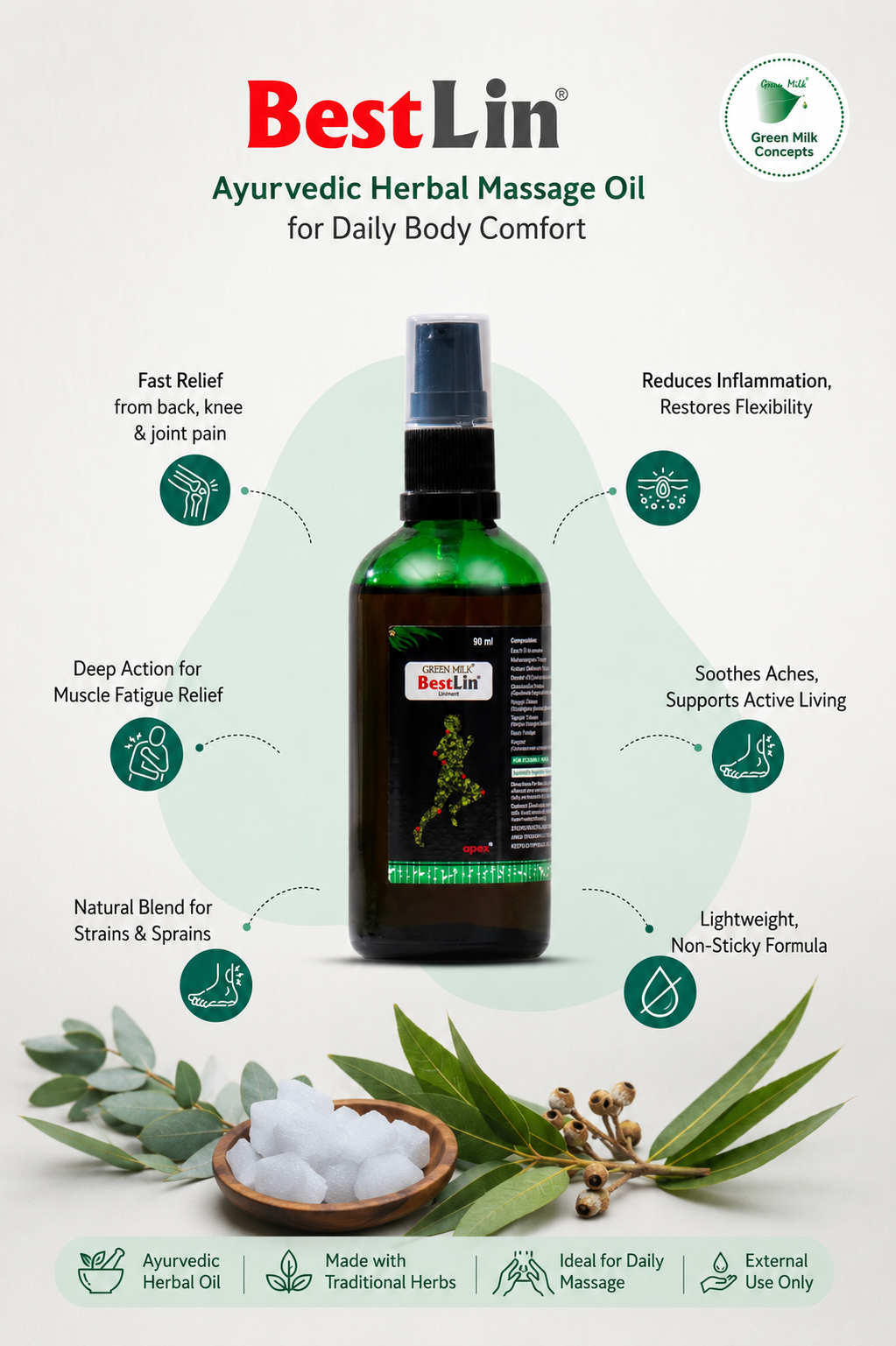 Green Milk Concepts – Ayurvedic Herbal Healthcare & BestLin Liniment Oil